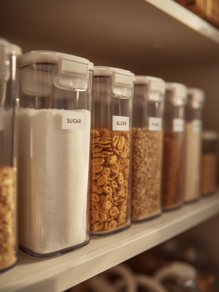 airtight storage pop container full of baking supplies