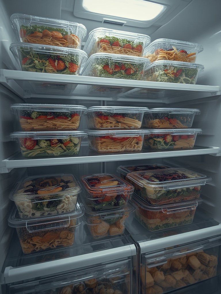 food storage deli containers in fridge meal prep stackable design