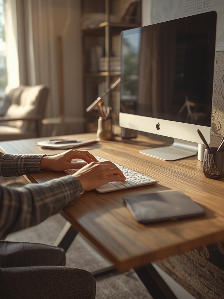 office table - DUMOS desk styled as a modern writing and study table in home office setting