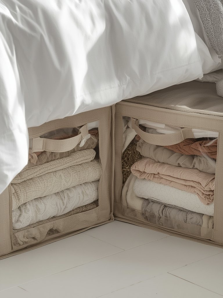 under bed storage bag being used for closet organization