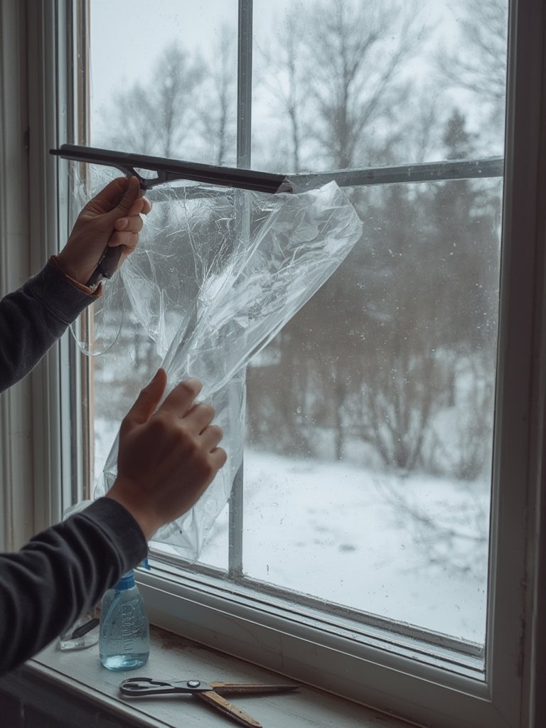 window insulation film winter
